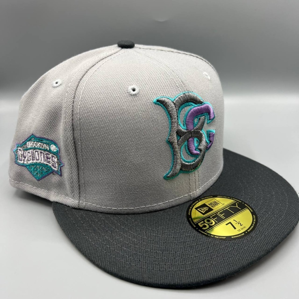 Brooklyn Cyclones Hat‎ Men 7 1/2 Gray Orange 59Fifty New Era MiLB Fitted Cap